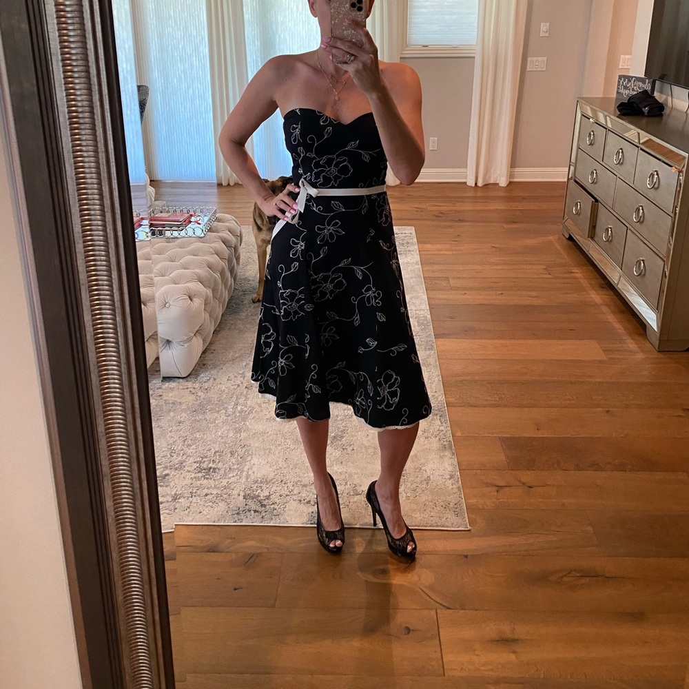 White House black market strapless midi dress